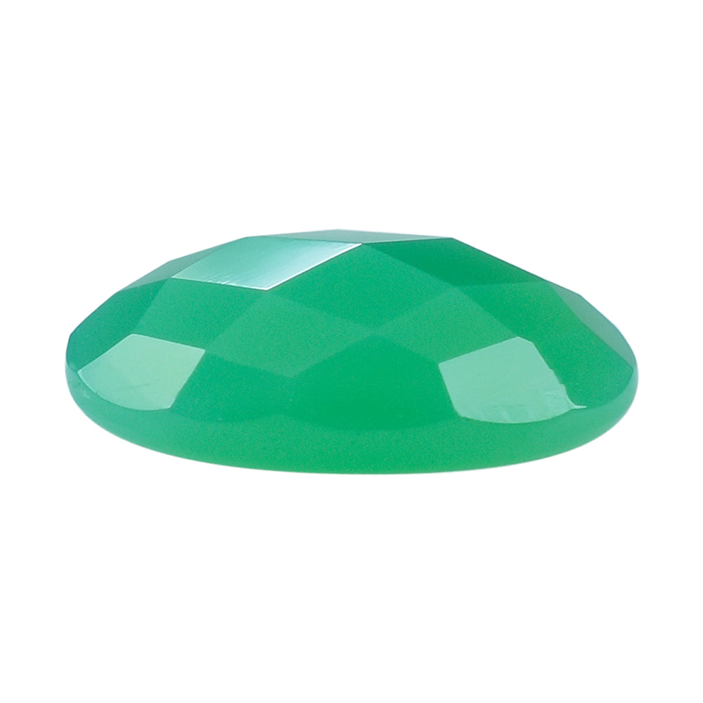 DYED CHRYSOPRASE CHALCEDONY CHECKER OVAL CAB 13X10M 3.29 Cts.