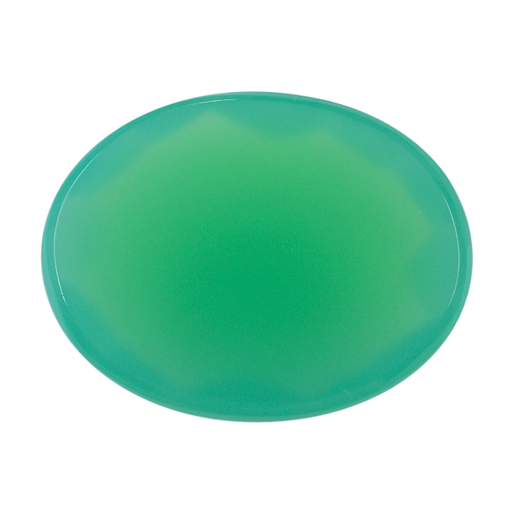 DYED CHRYSOPRASE CHALCEDONY CHECKER OVAL CAB 13X10M 3.29 Cts.