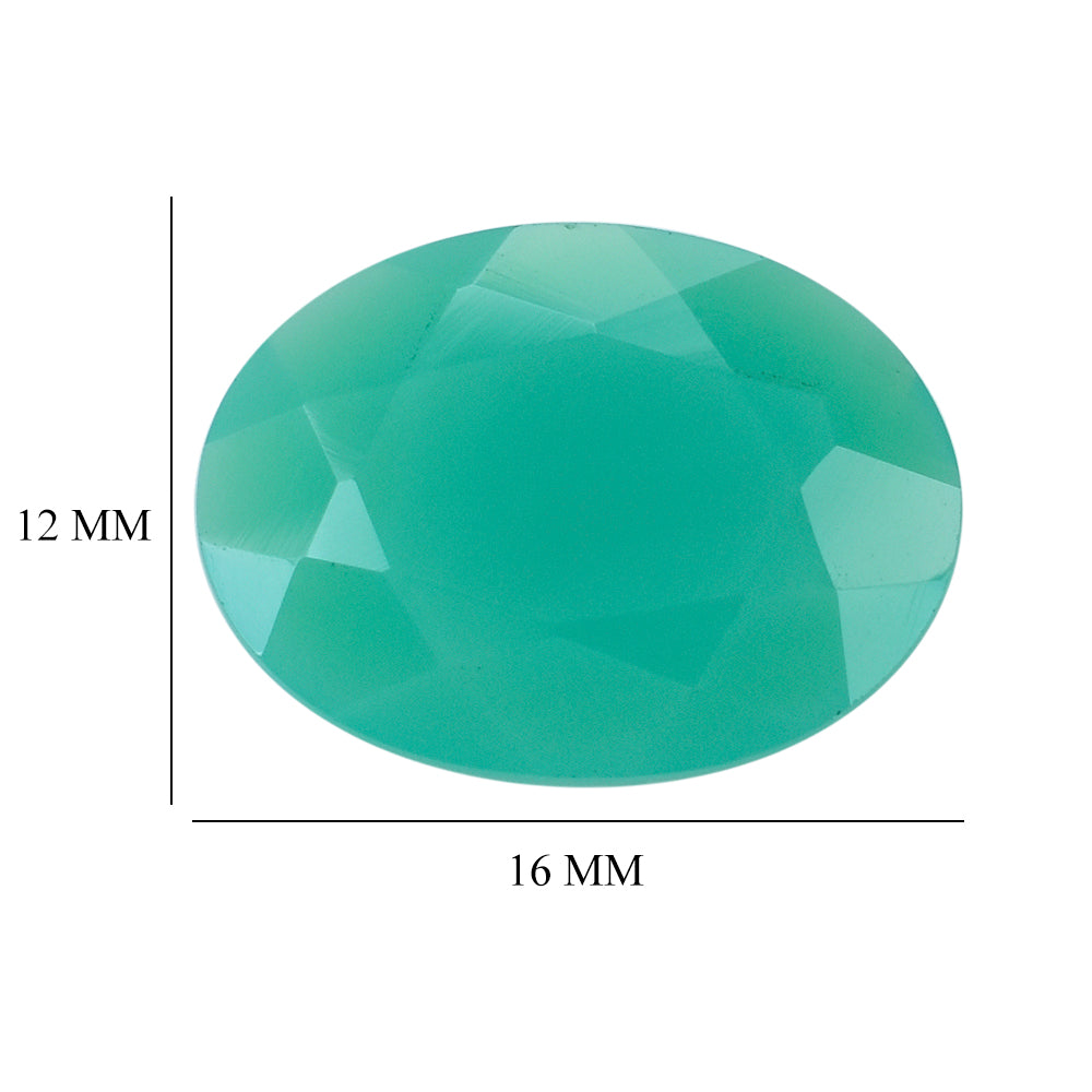 DYED CHRYSOPRASE CHALCEDONY CUT OVAL 16X12MM 5.50 Cts.