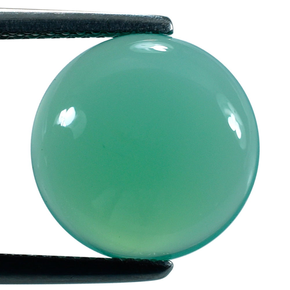 DYED CHRYSOPRASE CHALCEDONY ROUND CAB 13MM 4.80 Cts.