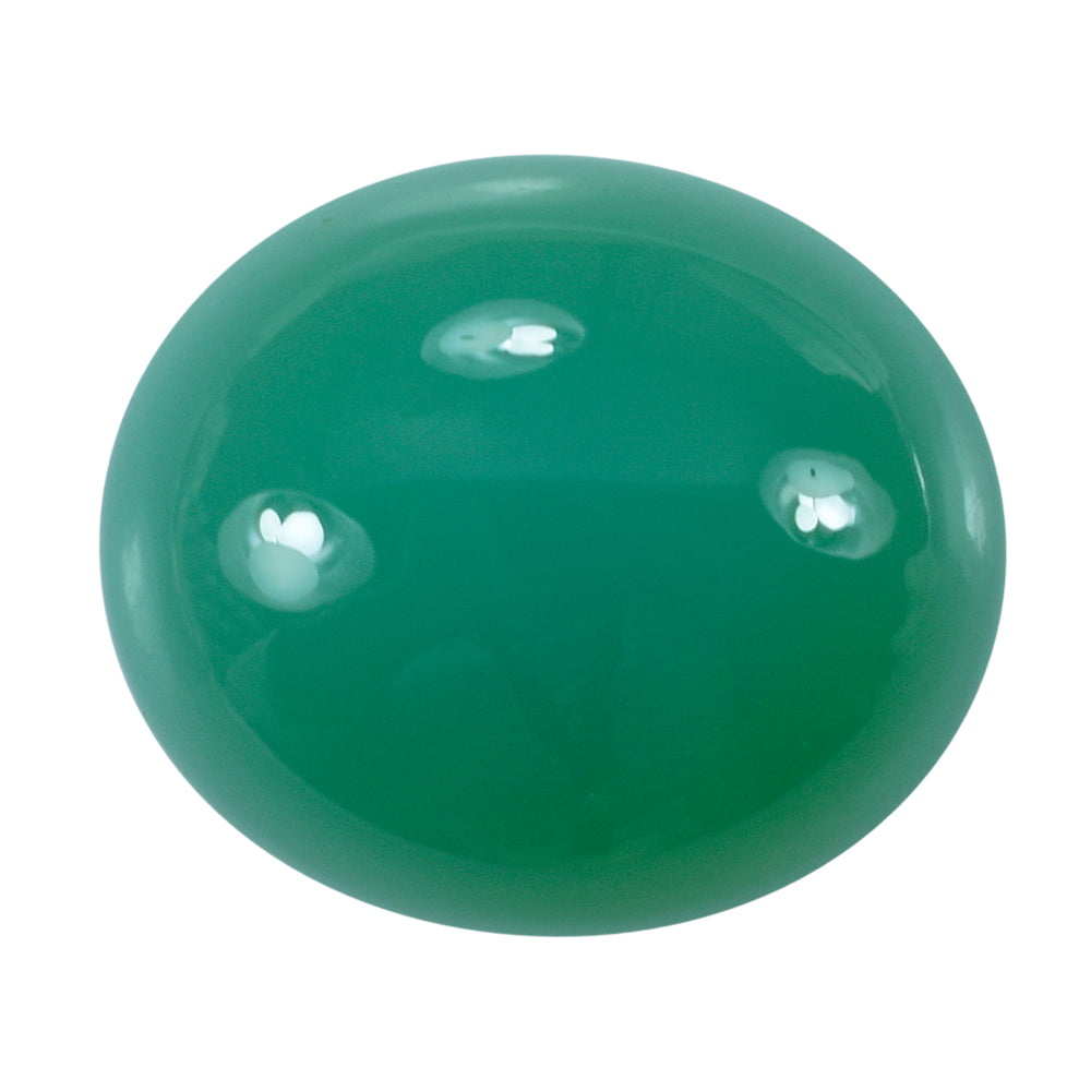 DYED CHRYSOPRASE CHALCEDONY CAB OVAL 16X14MM 12.18 Cts.