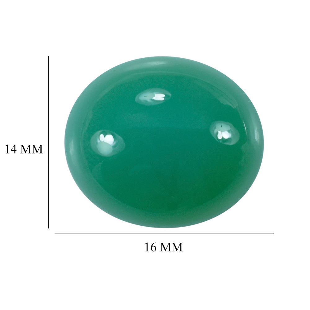 DYED CHRYSOPRASE CHALCEDONY CAB OVAL 16X14MM 12.18 Cts.
