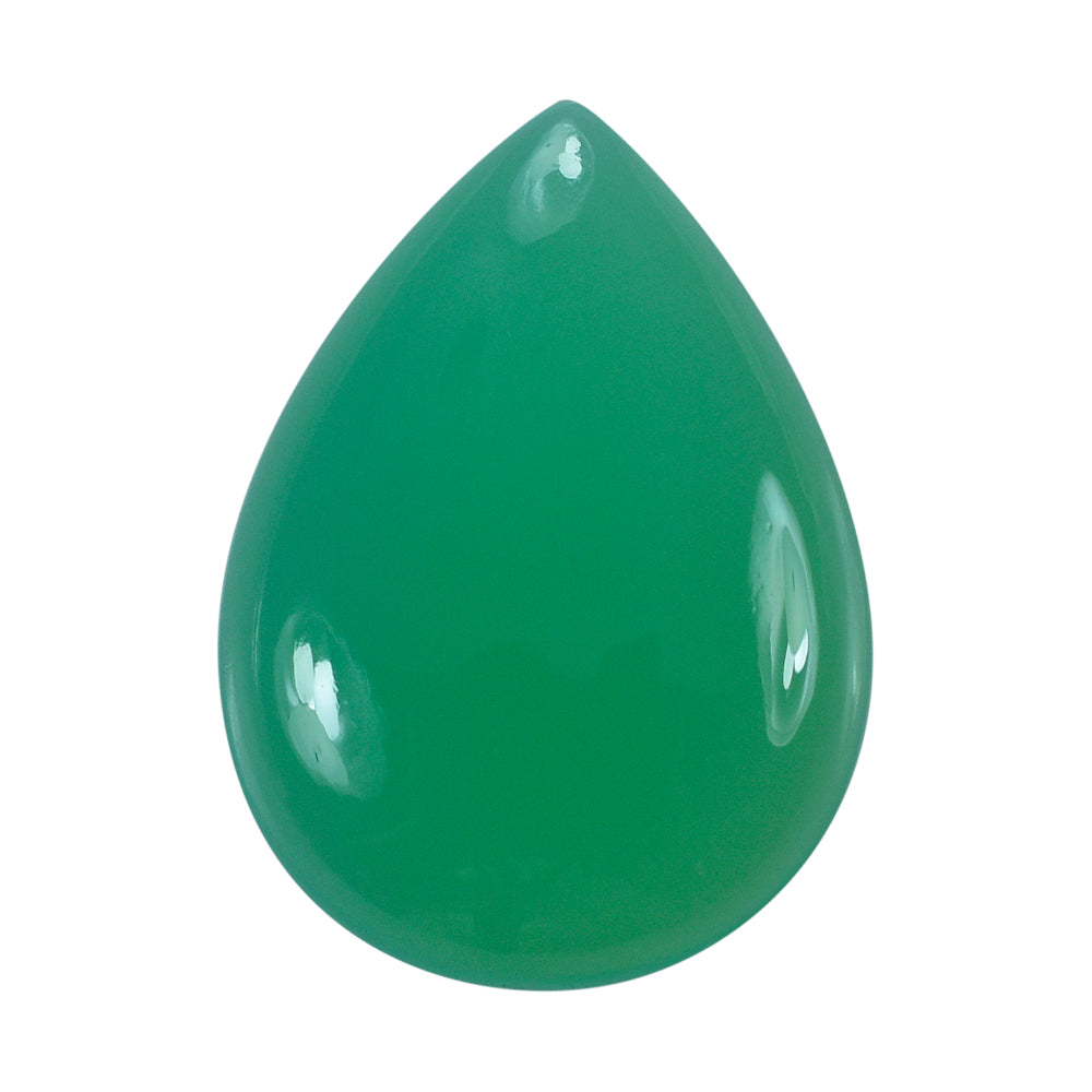 DYED CHRYSOPRASE CHALCEDONY PEAR CAB 18X13MM 6.88 Cts.