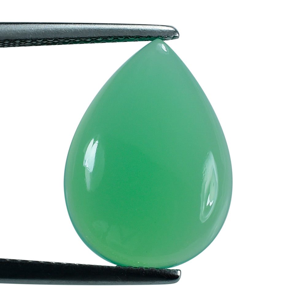 DYED CHRYSOPRASE CHALCEDONY PEAR CAB 18X13MM 6.88 Cts.