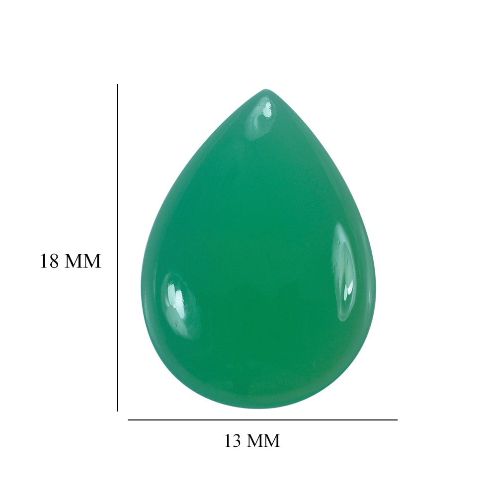 DYED CHRYSOPRASE CHALCEDONY PEAR CAB 18X13MM 6.88 Cts.