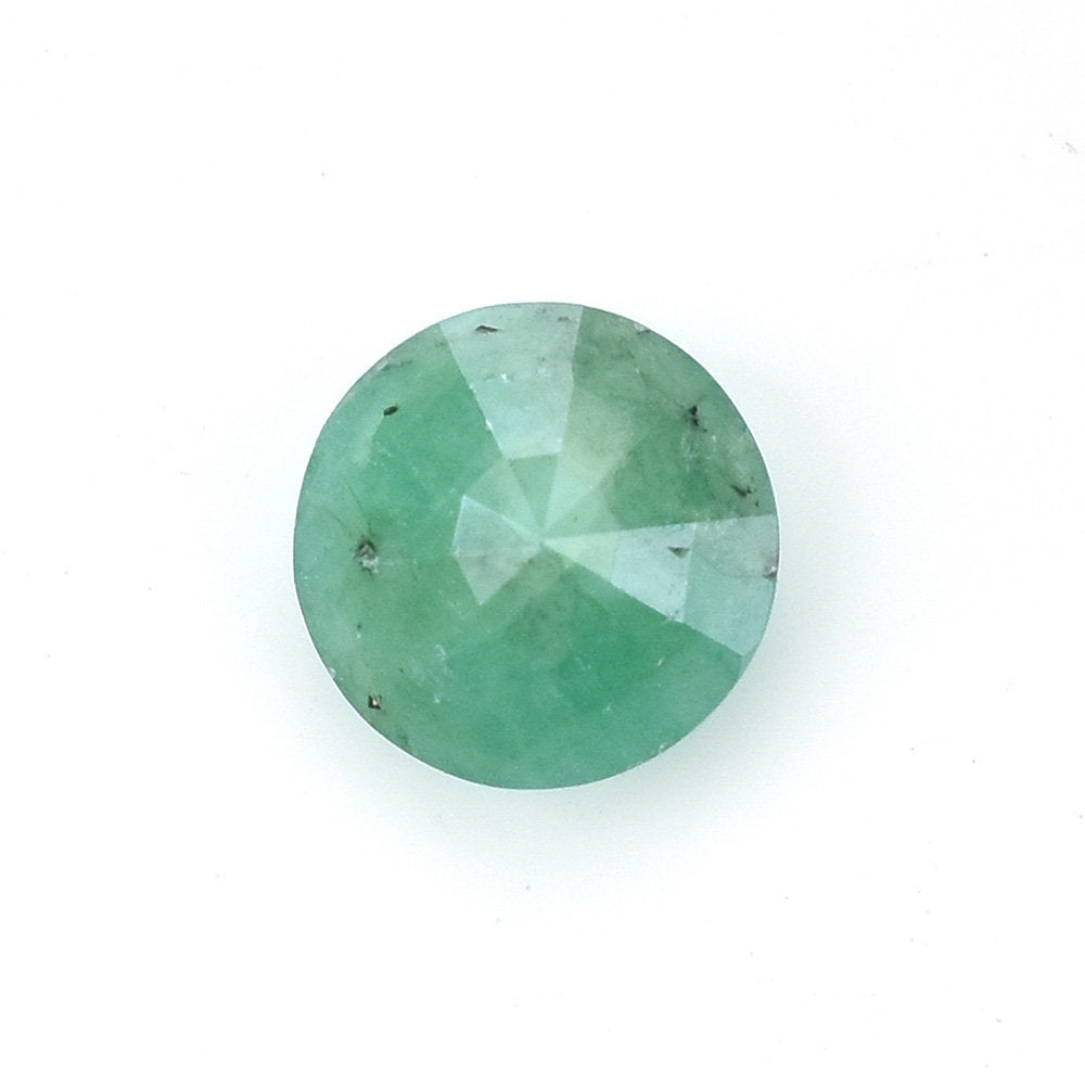 EMERALD STEP CUT ROUND (MEDIUM/WITH SOME BLACK SPOTS) 6.00X6.00 MM 0.72 Cts.