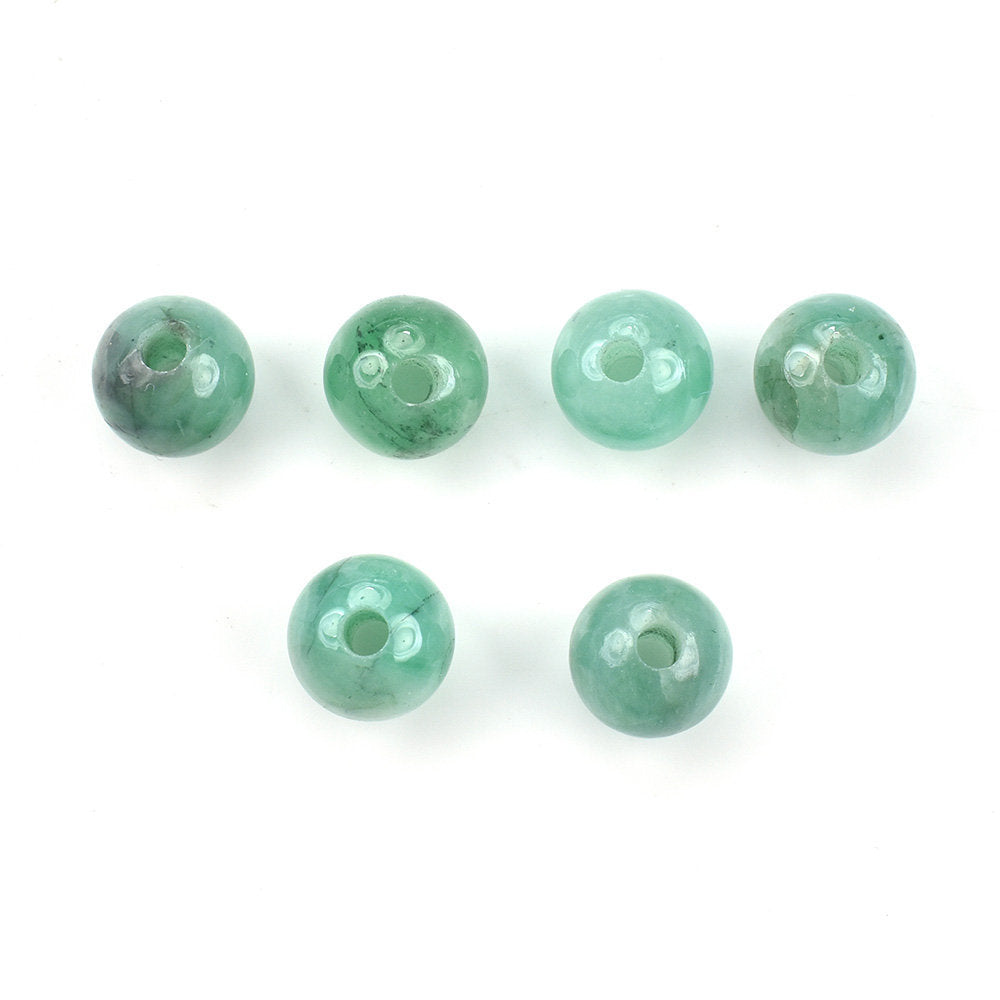 EMERALD PLAIN ROUND BALL (DARK/WITH SOME BLACK SPOTS) 6.00X6.00 MM 1.52 Cts.