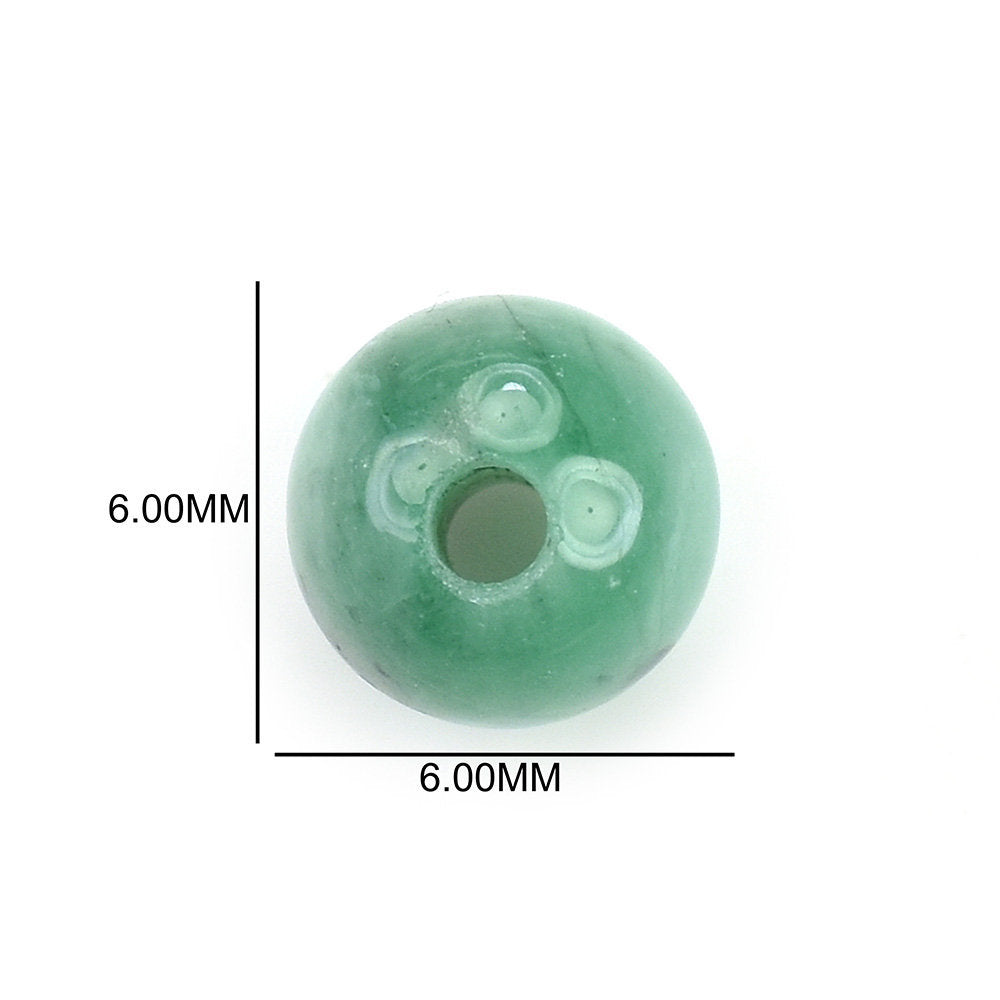 EMERALD PLAIN ROUND BALL (DARK/WITH SOME BLACK SPOTS) 6.00X6.00 MM 1.52 Cts.