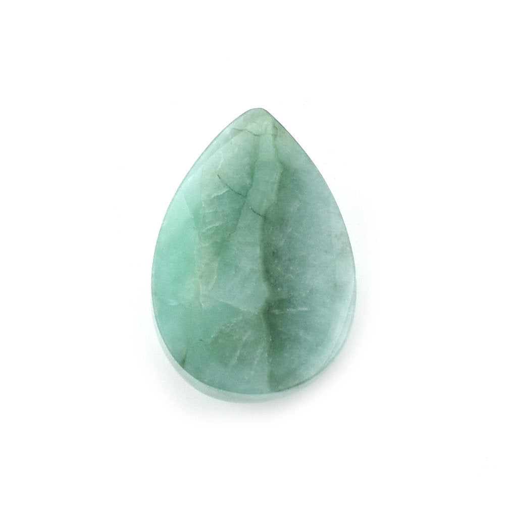 EMERALD PLAIN CAB PEAR (MEDIUM/WITH SOME BLACK SPOTS) 9.50X6.50 MM 1.65 Cts.
