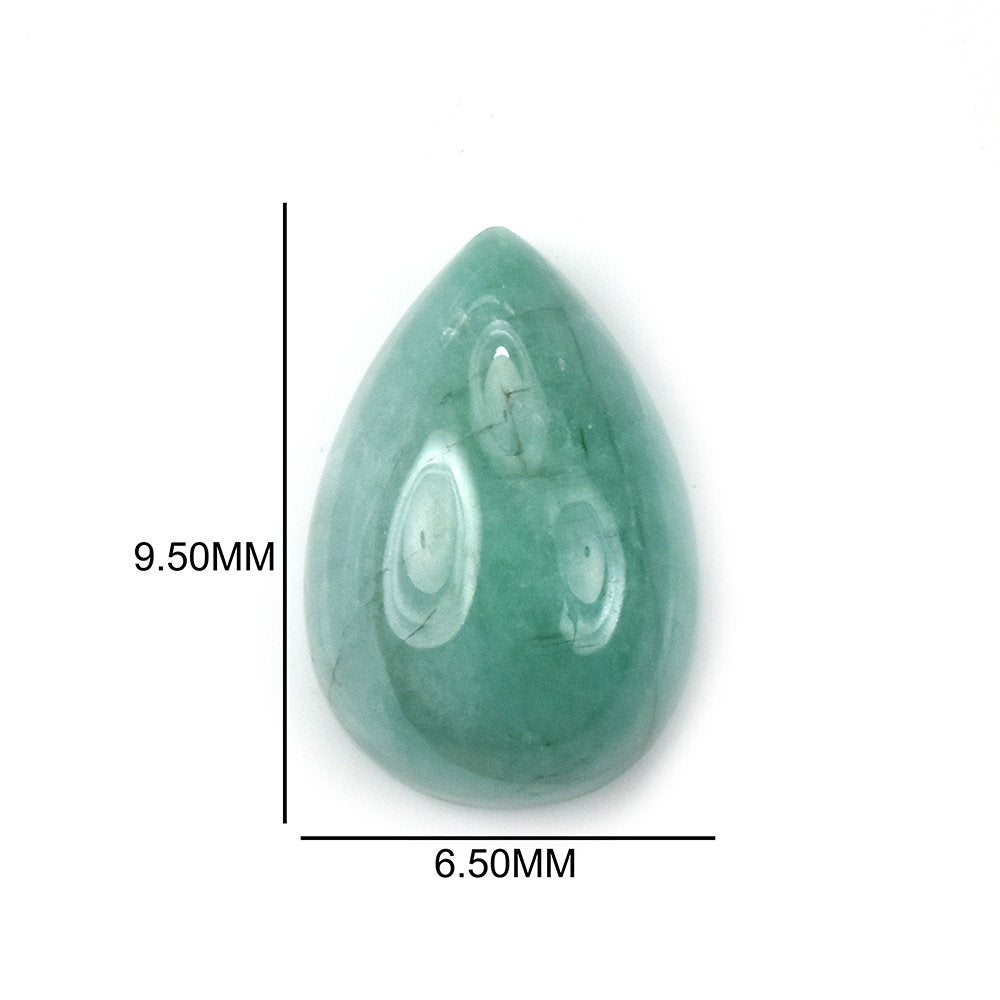 EMERALD PLAIN CAB PEAR (MEDIUM/WITH SOME BLACK SPOTS) 9.50X6.50 MM 1.65 Cts.