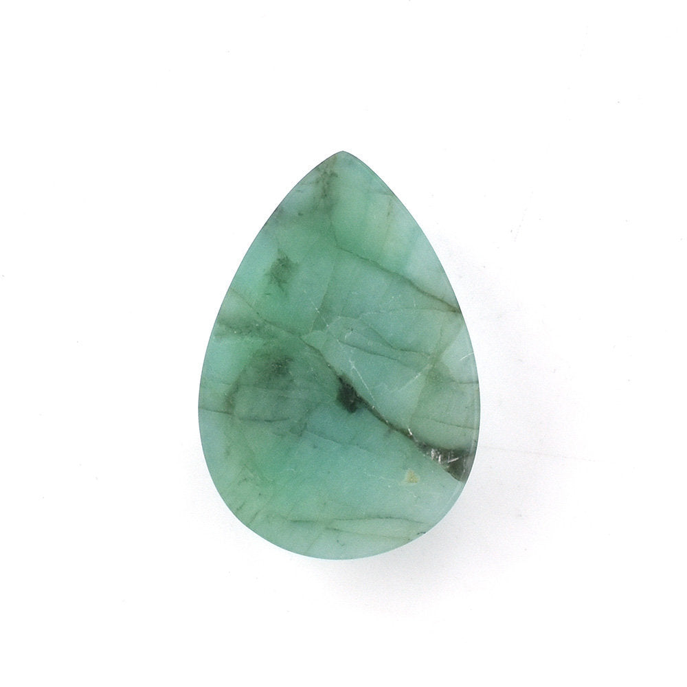 EMERALD PLAIN CAB PEAR (MEDIUM/WITH SOME BLACK SPOTS) 16.00X11.00 MM 7.25 Cts.