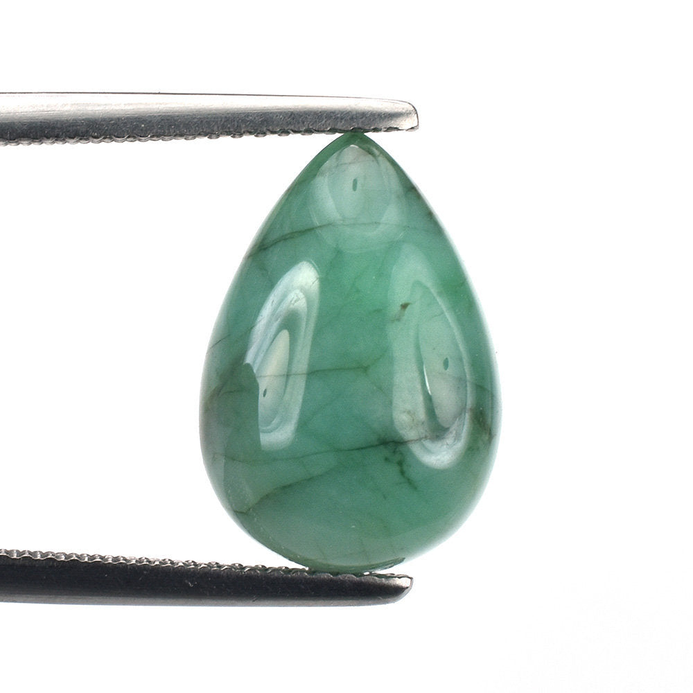EMERALD PLAIN CAB PEAR (MEDIUM/WITH SOME BLACK SPOTS) 16.00X11.00 MM 7.25 Cts.