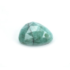 EMERALD ROSE CUT PEARISH CAB (DARK/OPAQUE WITH SOME BLACK SPOTS) 12.00X8.50 MM 3.81 Cts.