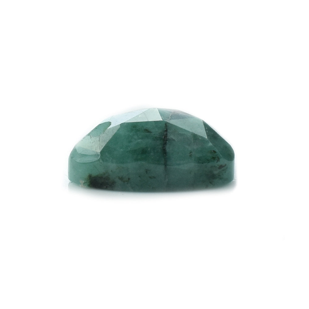 EMERALD ROSE CUT PEARISH CAB (DARK/OPAQUE WITH SOME BLACK SPOTS) 12.00X8.50 MM 3.81 Cts.