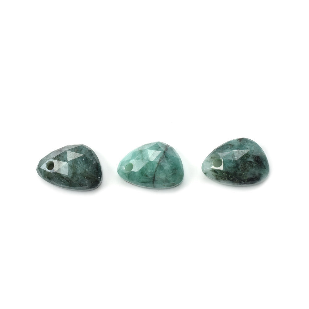 EMERALD ROSE CUT PEARISH CAB (DARK/OPAQUE WITH SOME BLACK SPOTS) 12.00X8.50 MM 3.81 Cts.
