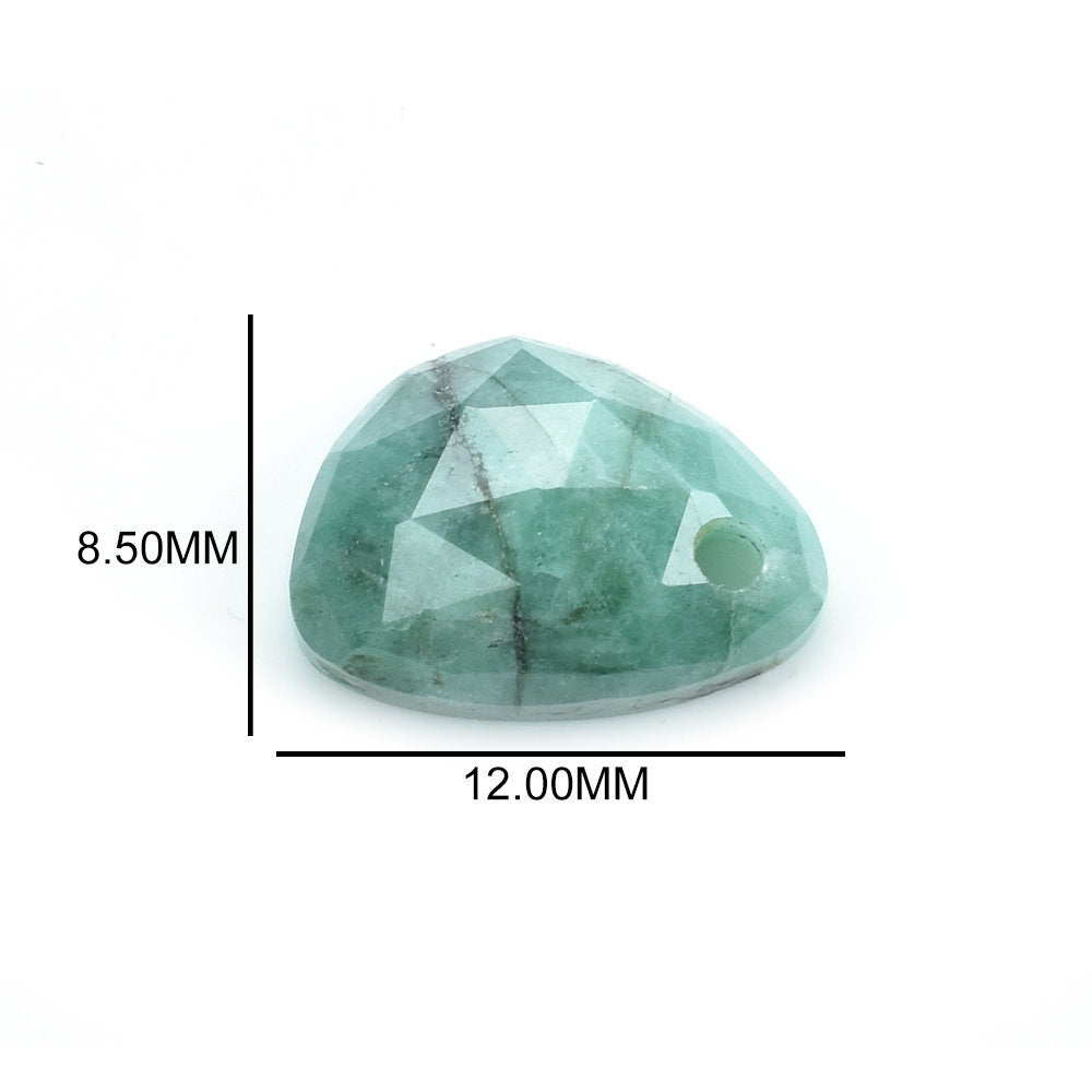 EMERALD ROSE CUT PEARISH CAB (DARK/OPAQUE WITH SOME BLACK SPOTS) 12.00X8.50 MM 3.81 Cts.