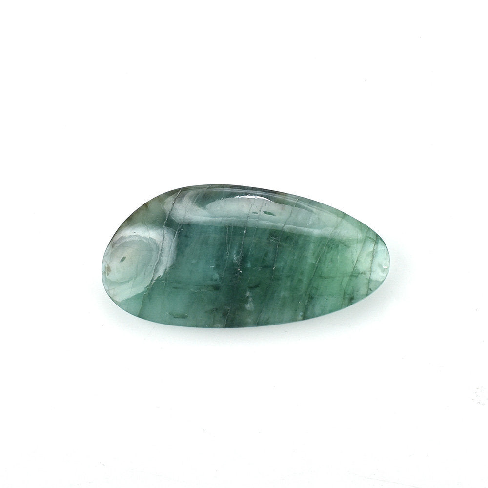 EMERALD PLAIN LENTIL PEARISH (DARK/MANY BLACK SPOTS) 22.00X11.00 MM 6.90 Cts.
