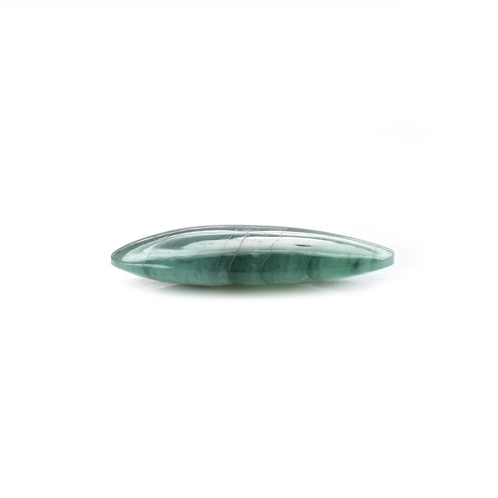 EMERALD PLAIN LENTIL PEARISH (DARK/MANY BLACK SPOTS) 22.00X11.00 MM 6.90 Cts.