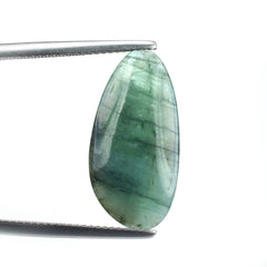 EMERALD PLAIN LENTIL PEARISH (DARK/MANY BLACK SPOTS) 22.00X11.00 MM 6.90 Cts.