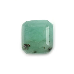 EMERALD BOTH SIDE TABLE CUT OCTAGON (DARK/MANY BLACK SPOT WHITE PACTH) 5.00X5.00 MM 0.37 Cts.