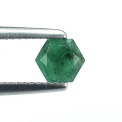 EMERALD CUT HEXAGON (DARK/WITH SOME BLACK SPOTS) 5.50X5.50 MM 0.6 Cts.