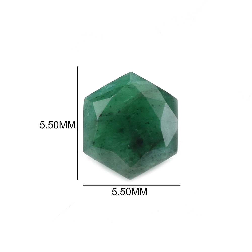 EMERALD CUT HEXAGON (DARK/WITH SOME BLACK SPOTS) 5.50X5.50 MM 0.6 Cts.