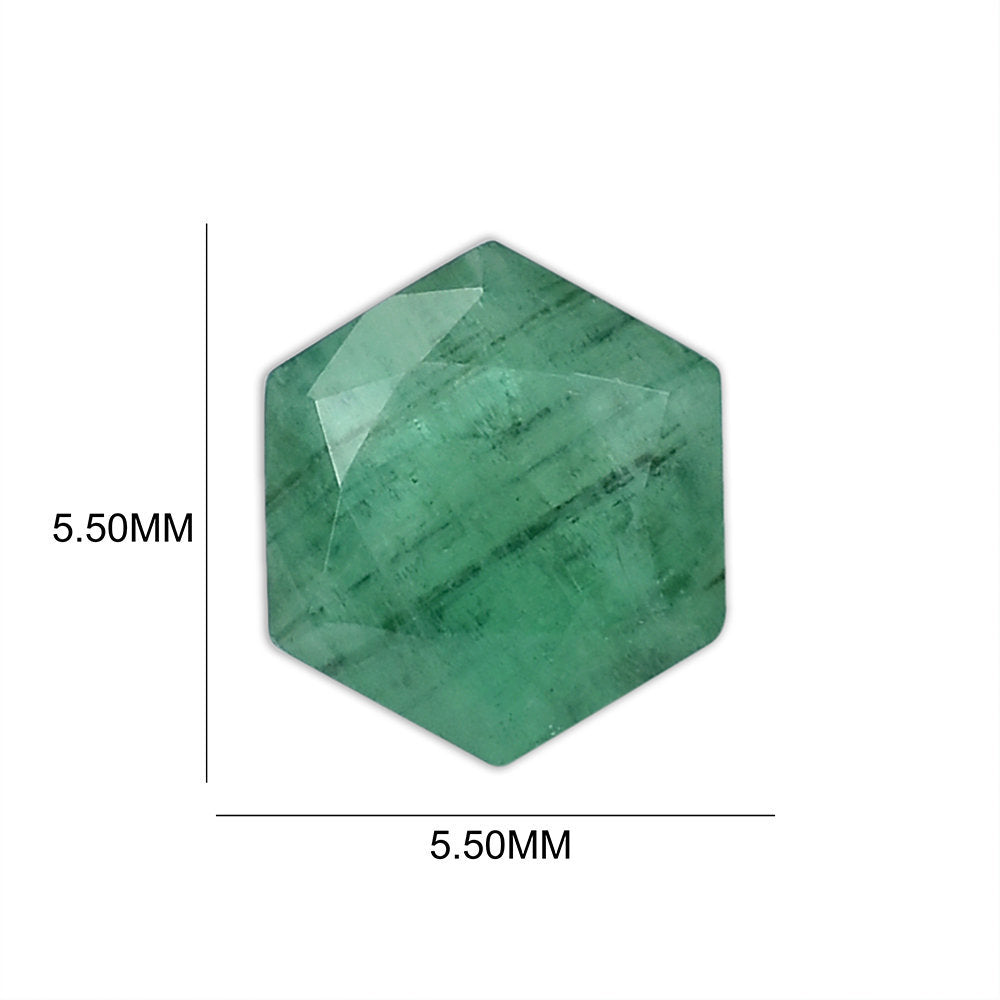 EMERALD CUT (MEDIUM/SOME BLACK SPOT WHITE PACTH) HEXAGON 5.50X5.50 MM 0.60 Cts.