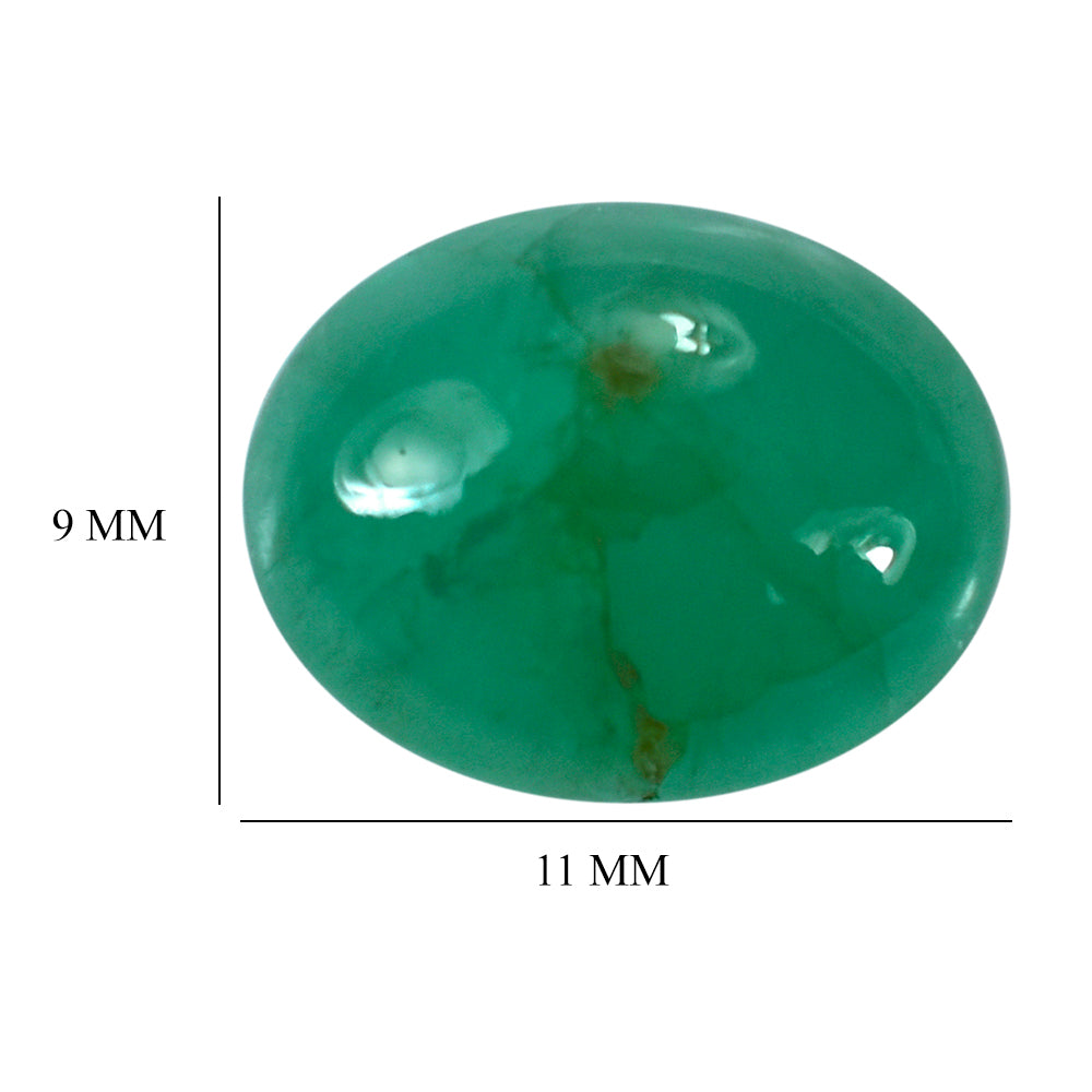 EMERALD OVAL CAB 11X9MM 3.43 Cts.