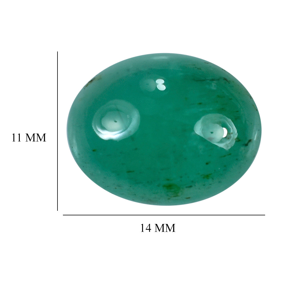 EMERALD OVAL CAB 14X11MM 6.38 Cts.
