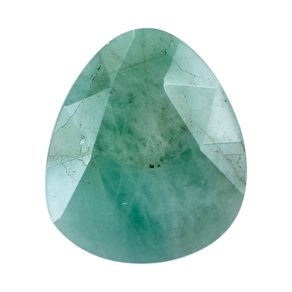 EMARLD ROSE CUT BRIOLETTE  IRREGULAR PEARISH 13X11MM 3.58 Cts.