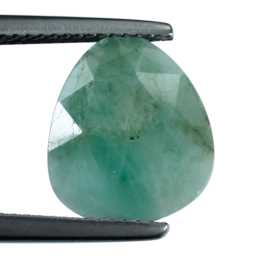 EMARLD ROSE CUT BRIOLETTE  IRREGULAR PEARISH 13X11MM 3.58 Cts.