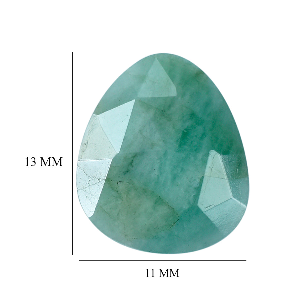 EMARLD ROSE CUT BRIOLETTE  IRREGULAR PEARISH 13X11MM 3.58 Cts.