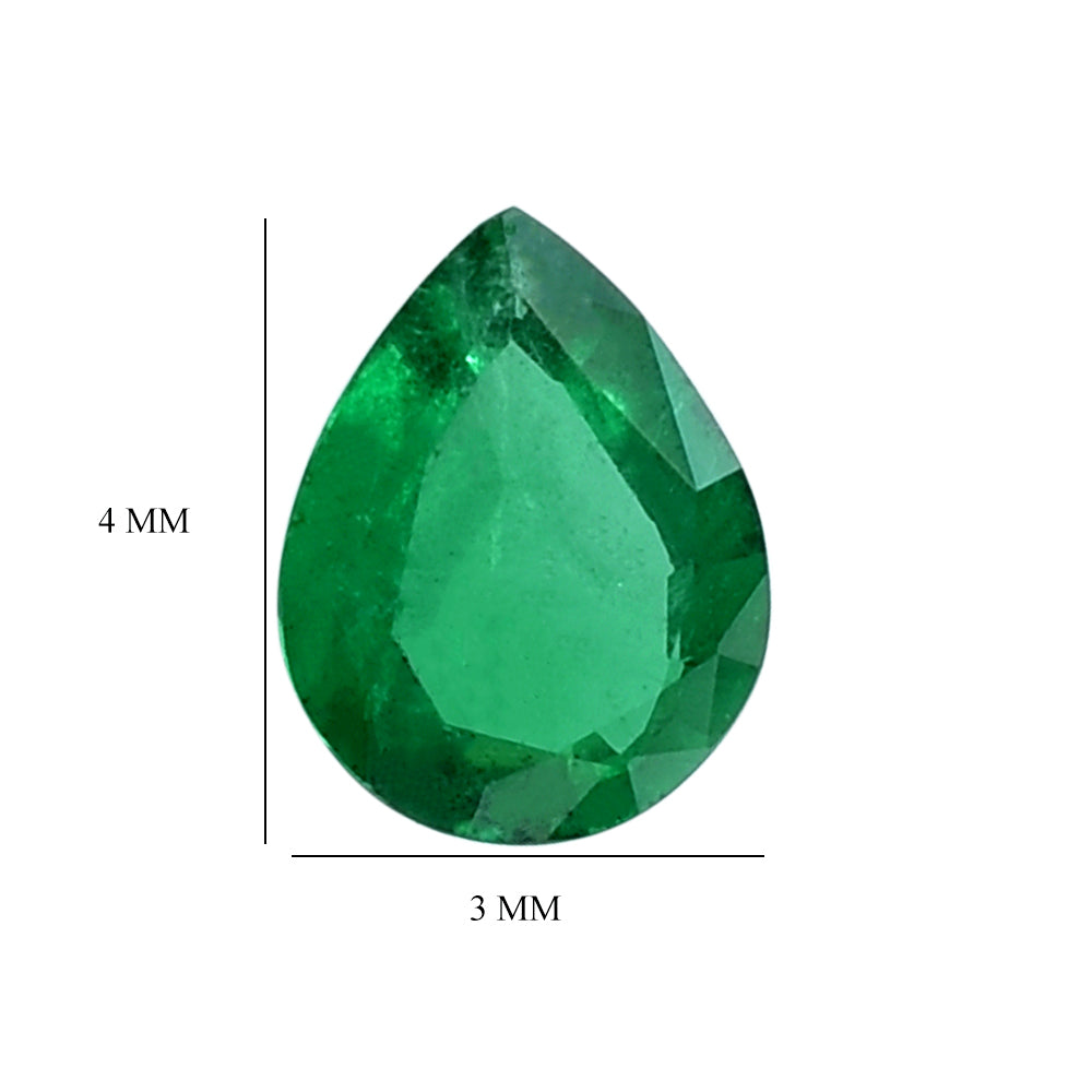 EMERALD CUT PEAR (TRANSPARENT)(DARK)(CLEAN) 4.00X3.00 MM 0.05 Cts.