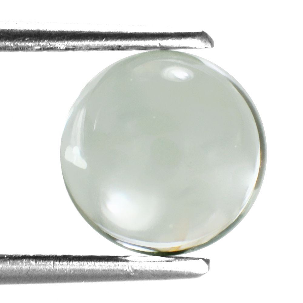 GREEN AMETHYST ROUND CAB 9MM 2.98 Cts.