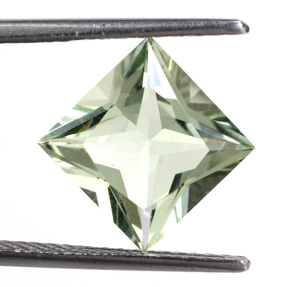GREEN AMETHYST SPECIAL PRINCESS CUT SQUARE 10MM 4.20 Cts.