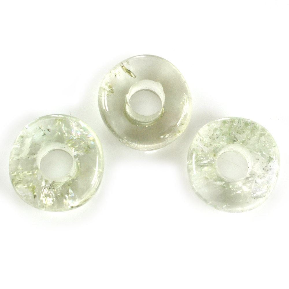 GREEN AMETHYST ORGANIC ROUND BEADS (SI/HI) (DES#155) 14MM 9.92 Cts.