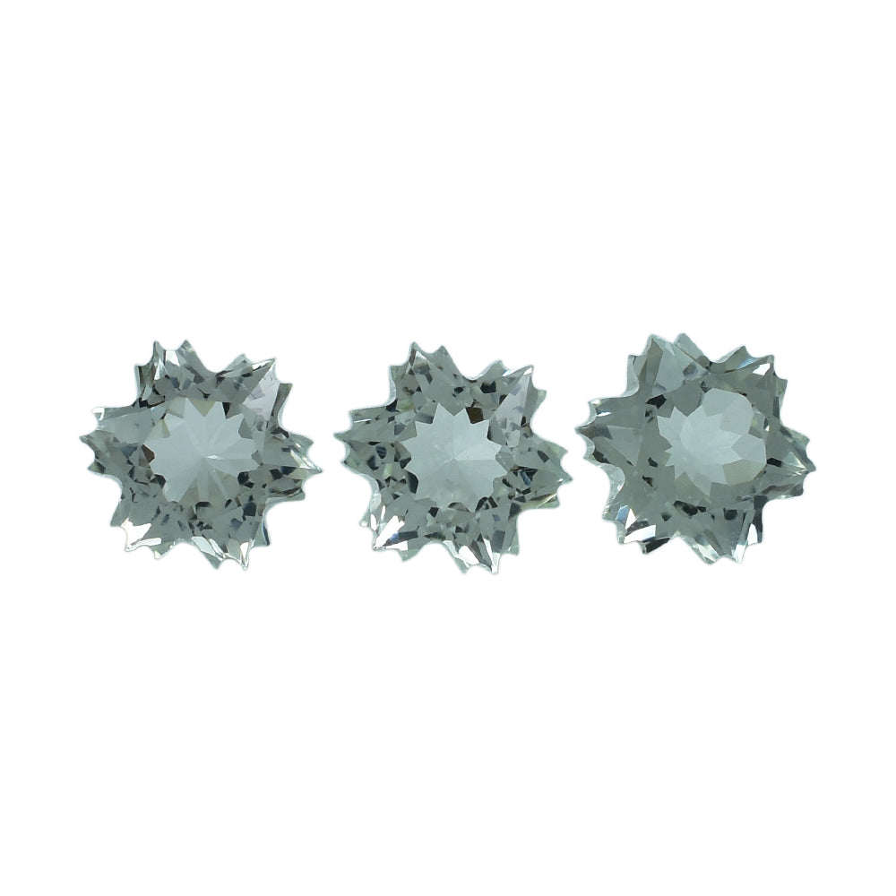 GREEN AMETHYST CUT SNOWFLAKE SHAPE 6MM (C-1) (THICKNESS:-4.50MM) 0.83 Cts.