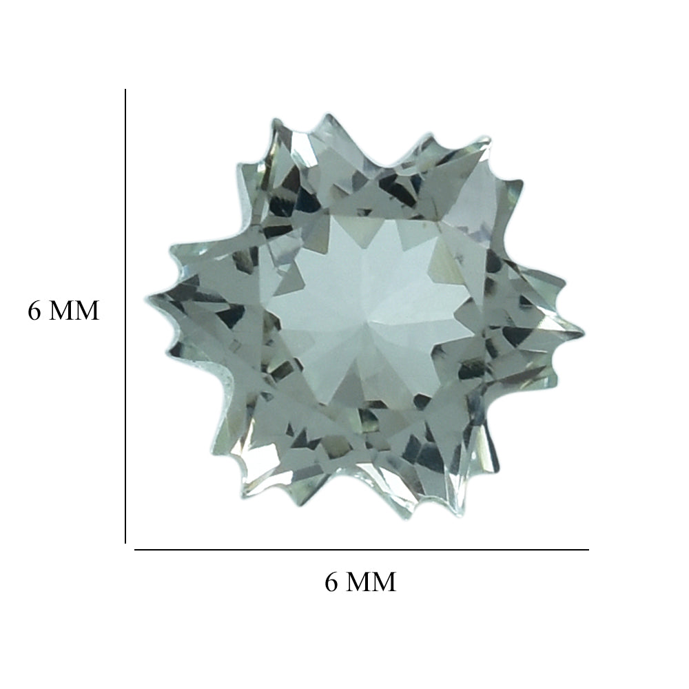 GREEN AMETHYST CUT SNOWFLAKE SHAPE 6MM (C-1) (THICKNESS:-4.50MM) 0.83 Cts.
