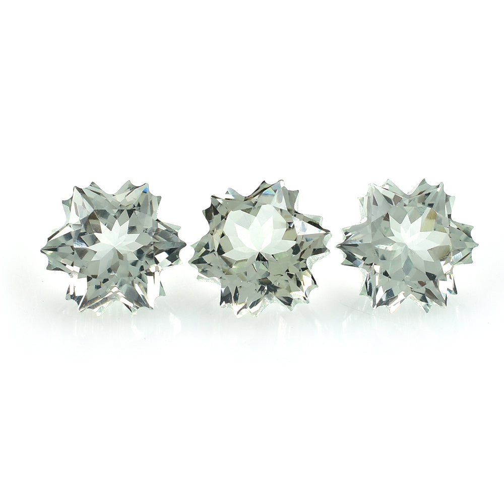 GREEN AMETHYST CUT SNOWFLAKE SHAPE (C-1) 8MM (THICKNESS:-6.00MM) 2.17 Cts.