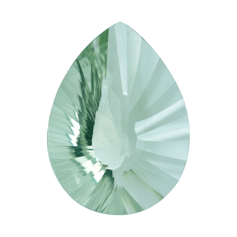 GREEN AMEHTYST CONCAVE BRIOLETTE PEAR (DES#14) 20X15MM 11.30 Cts.
