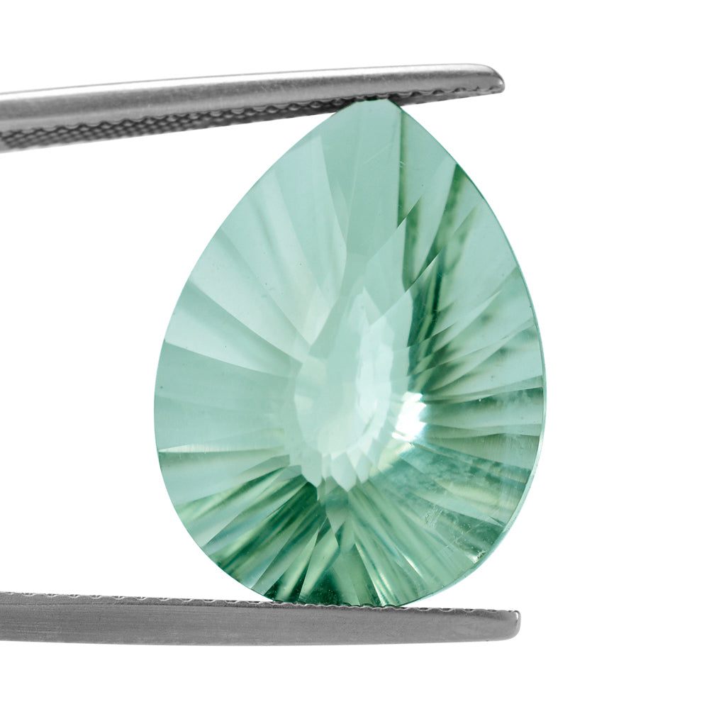 GREEN AMEHTYST CONCAVE BRIOLETTE PEAR (DES#14) 20X15MM 11.30 Cts.