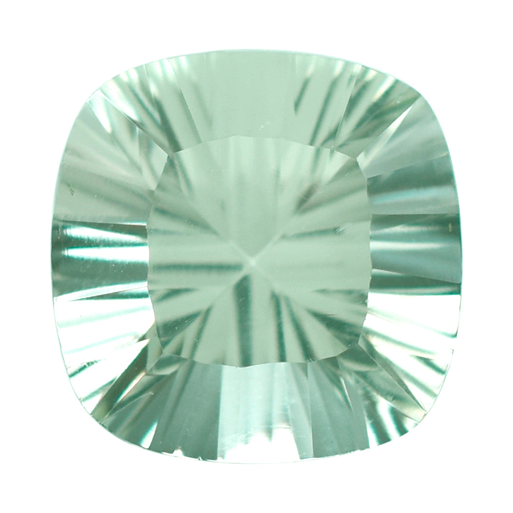 GREEN AMEHTYST CONCAVE CUT CUSHION (DES#71) 12MM 6.47 Cts.