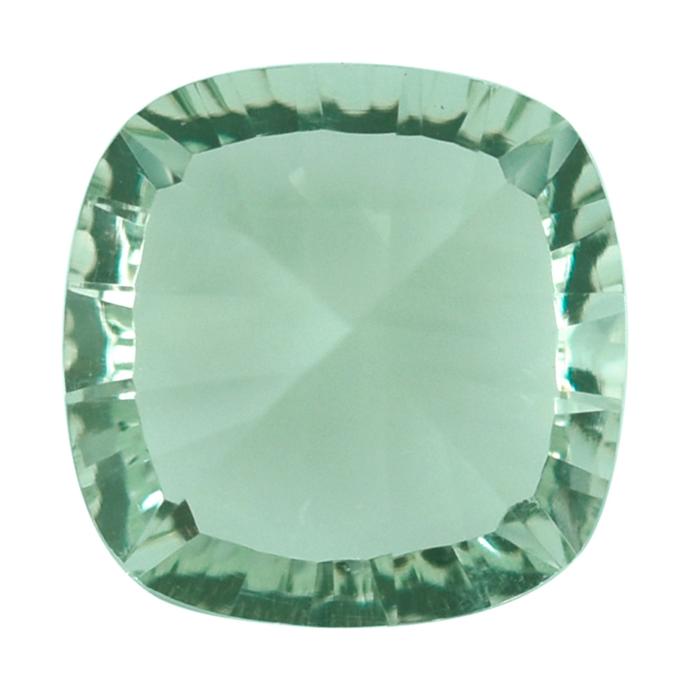 GREEN AMEHTYST CONCAVE CUT CUSHION (DES#71) 12MM 6.47 Cts.