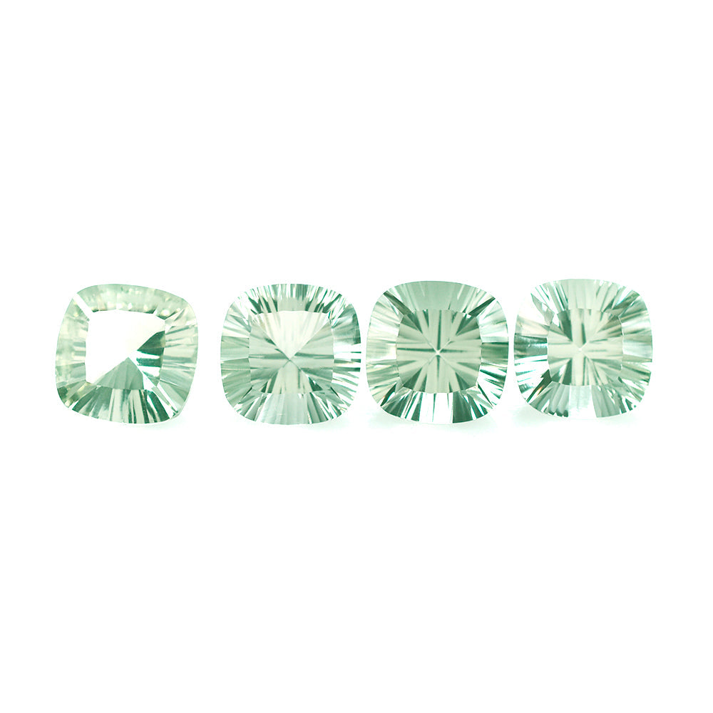 GREEN AMEHTYST CONCAVE CUT CUSHION (DES#71) 12MM 6.47 Cts.