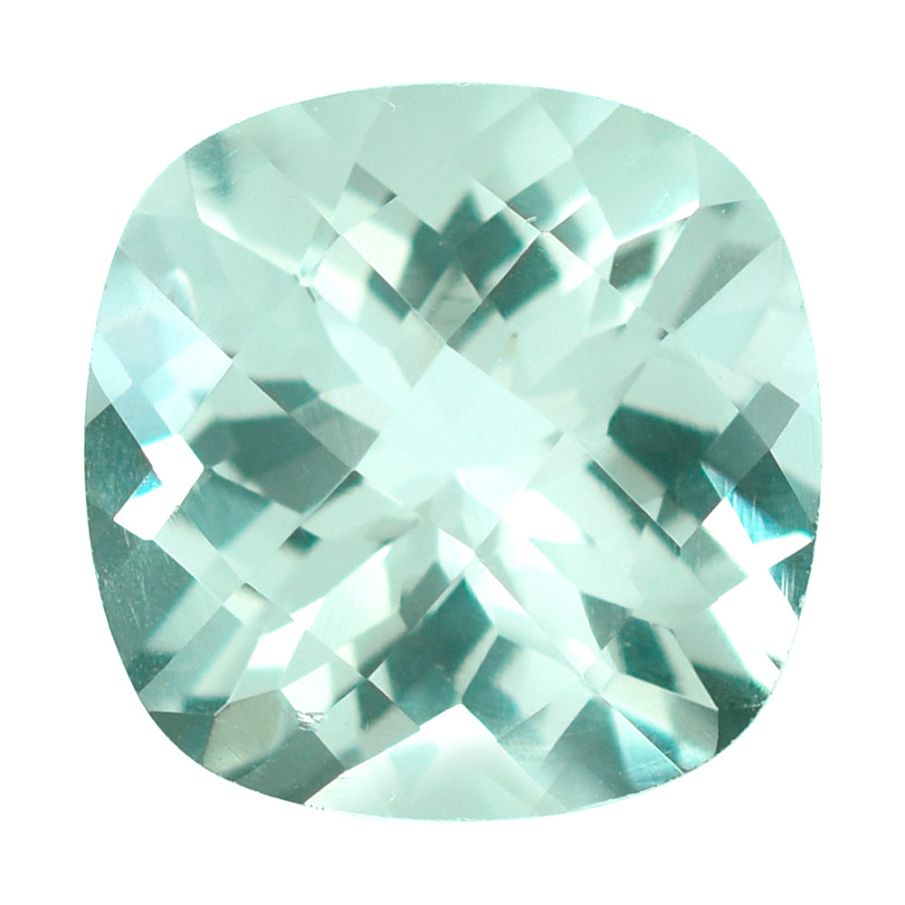 GREEN AMEHTYST CHECKER CUT CUSHION 14MM 9.60 Cts.