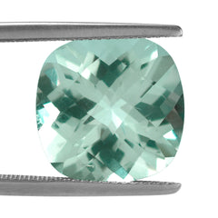 GREEN AMEHTYST CHECKER CUT CUSHION 14MM 9.60 Cts.