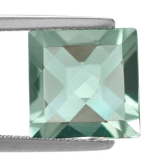 GREEN AMEHTYST CHECKER CUT SQUARE 12MM 7.03 Cts.