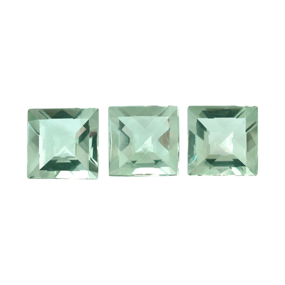 GREEN AMEHTYST CHECKER CUT SQUARE 12MM 7.03 Cts.