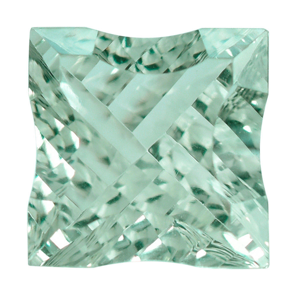GREEN AMEHTYST CONCAVE NINETY CUT SQUARE (DES#52) 12MM 6.88 Cts.
