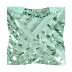GREEN AMEHTYST CONCAVE NINETY CUT SQUARE (DES#52) 12MM 6.88 Cts.
